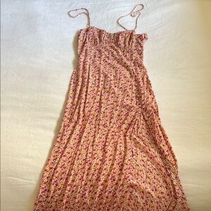 Floral Pink Spaghetti Strap Dress